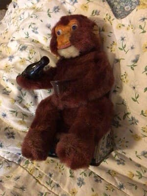 Vintage Japanese Animated Toy Tin Bear