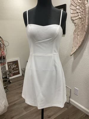 $148 French Connection Women's White Spaghetti Strap Whisper Mini Dress US 6