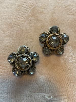 Vintage 1950’s HAR SIGNED Light Blue Semi-precious Stone Clip Earrings