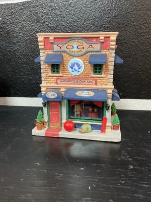 Retired Lemax 2015 Lotus Rain Yoga Pilates Studio Christmas Village House READ