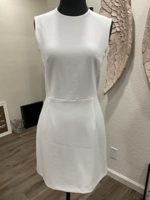 $148 French Connection Women's White Boatneck Neckline Whisper Mini Dress US 4
