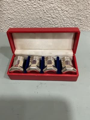 Cartier Sterling Silver Salt & Pepper Shakers 4 PC Set with Original Box
