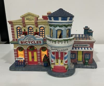 Lemax Bike Barber & Stationery Shop 2008 Retired (READ Description)