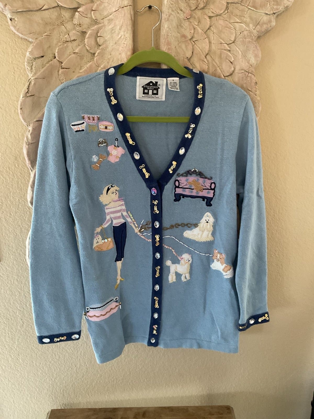 Awesome Dog Lovers or Dog Walkers Storybook Sweater Size S