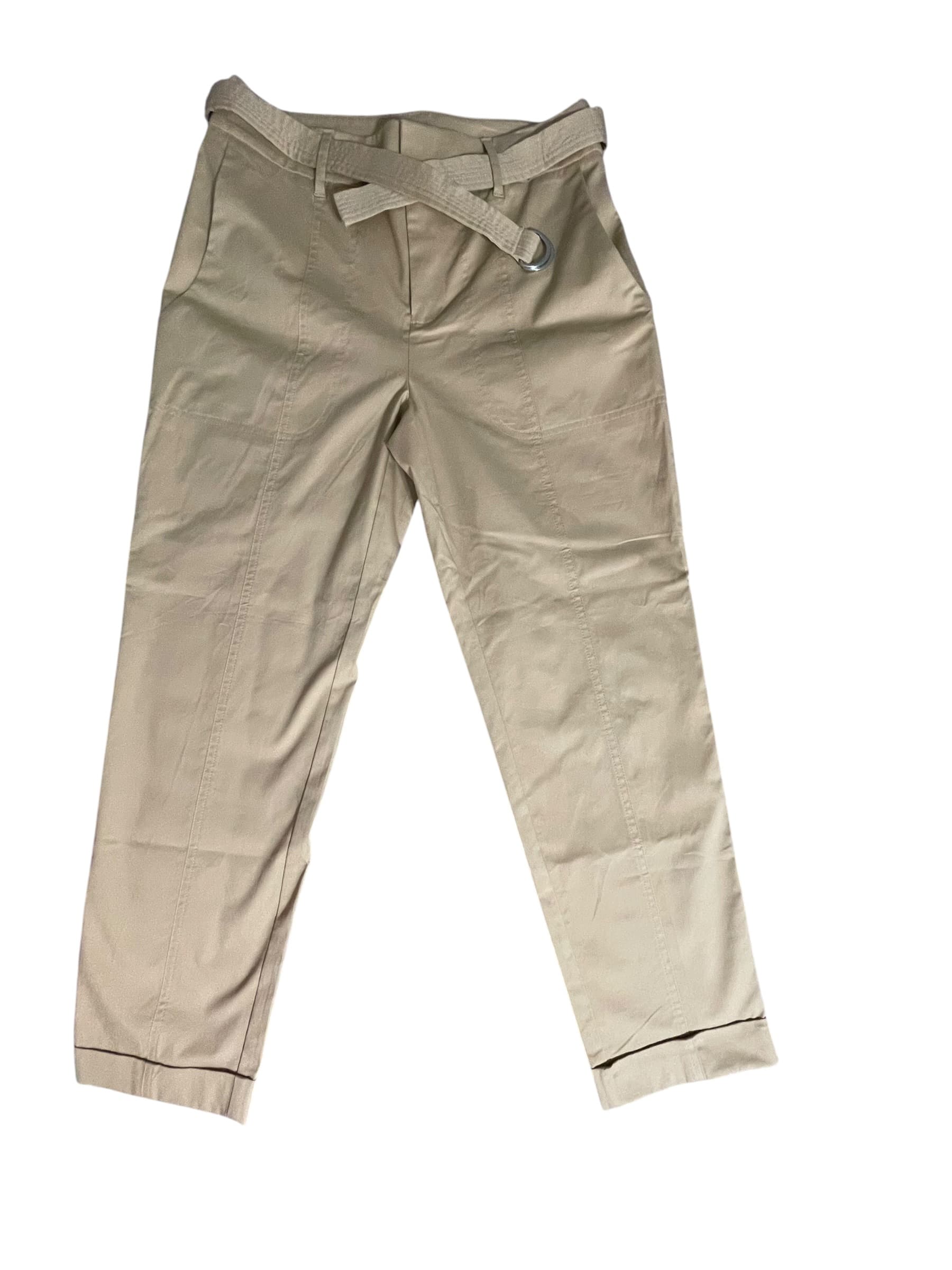 Chico’s Beige Belted Pants with D-Ring Detail