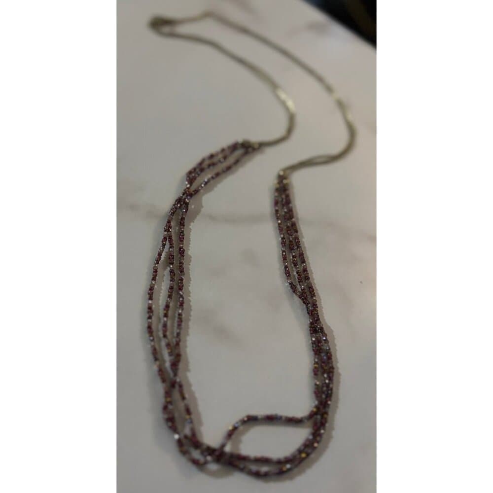 Loft By Ann Taylor Colorful Beaded Necklace With Gold Tone Chains