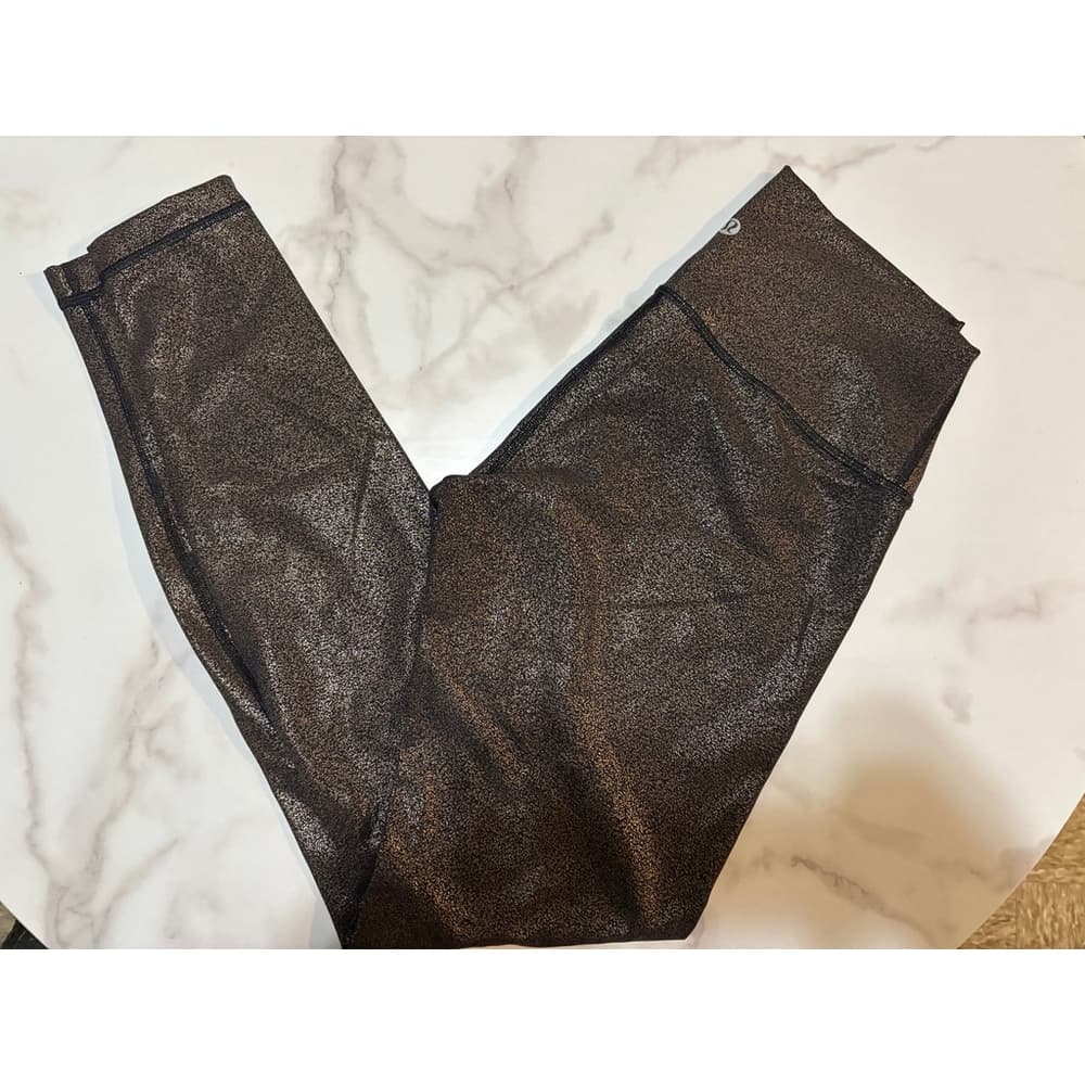 Lululemon Wunder Under High-Rise Tights in Luminosity Foil Print Black Copper