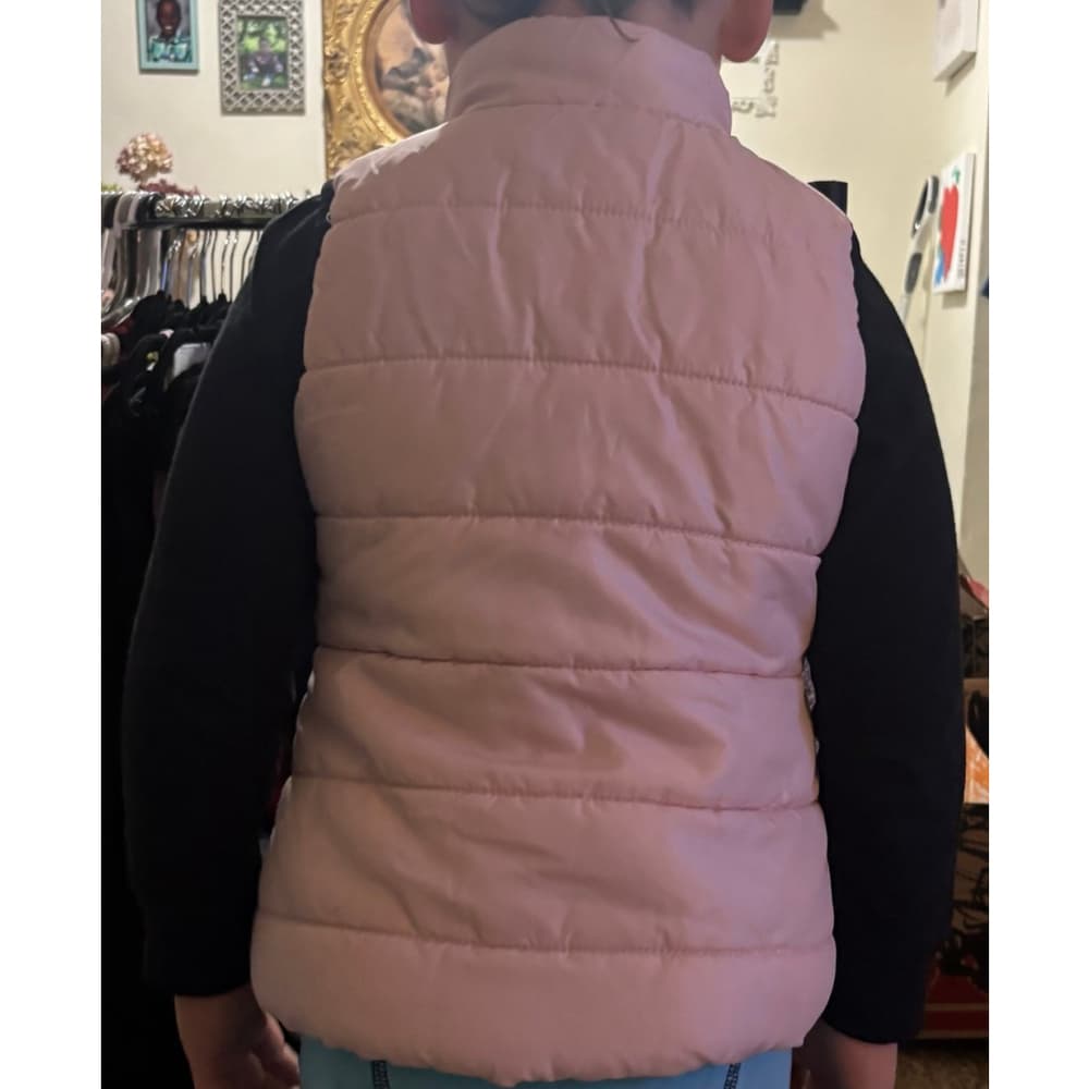 Calvin Klein girls' pale pink puffer vest