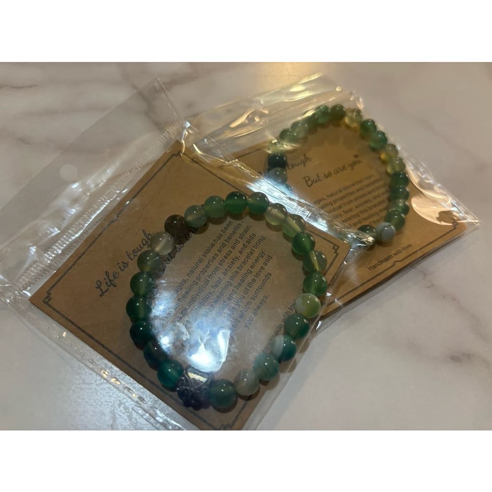 2 Life Is Tough But So Are You Inspirational Beaded Bracelet With Card