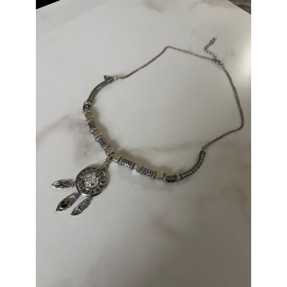 Silver Follow Your Dreams dreamcatcher necklace