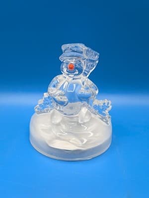 Cristal D'Arques Snowman Figurine Lead Crystal France