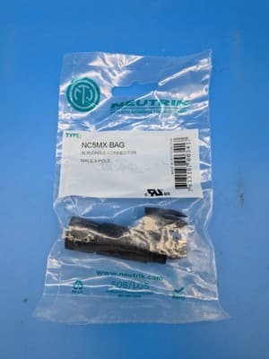 Neutrik NC5MX-BAG - 5 pole male cable connector with black metal housing