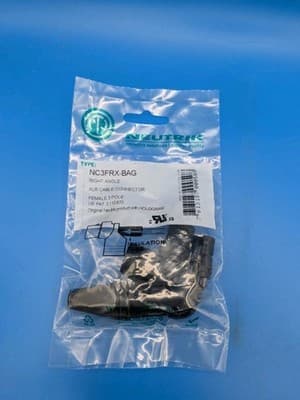 NEUTRIK NC3FRX-BAG 3-Pin Right Angle XLR Female Cable Mnt - Black/Silver