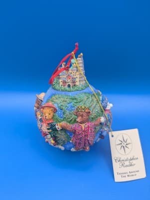 Christopher Radko Teddies Around The World Glass Ornament