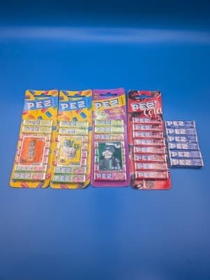 Retro Pez Candy Bon Bon Refill Packs (3 European / 1 Japanese)