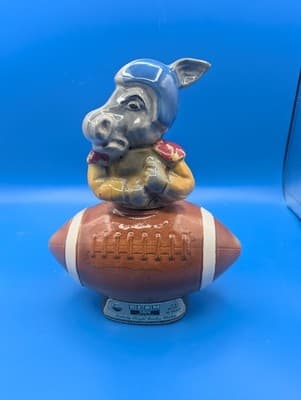 Vintage 1972 Jim Beam Football Donkey Decanter Political Empty D20