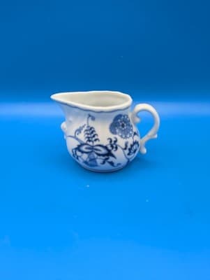 Vintage Blue Danube Onion Japan Milk & Creamer floral jug pitcher Blue and White