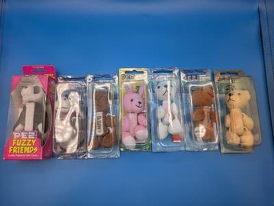 PEZ Plush keychain - Lot of 6 (Plus 1 PEZ Fuzzy Friend