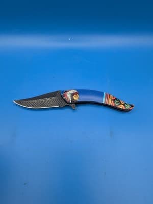 Blue Pocket Knife - NAtive American Decoration Theme