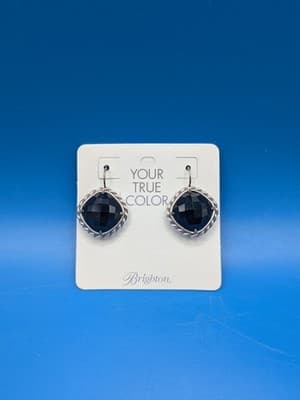 Brighton Black Onyx Drop Earrings New on Card