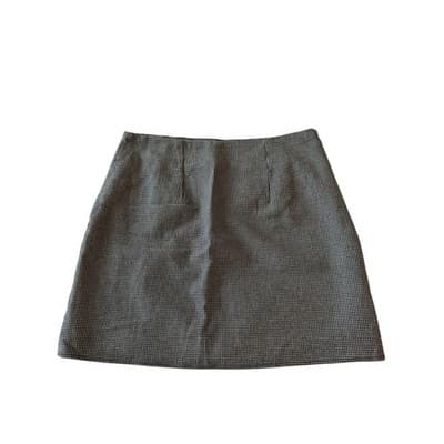 Old Navy Fully Lined Heritage Houndstooth Mini Skirt Black White Size Medium EUC