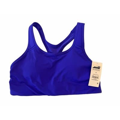 AVIA Women's Active Wear Racerback Sport Padded Bra Tank Top Blue S NWT