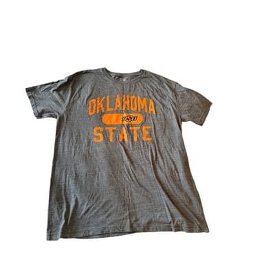 Fanatics Women's Oklahoma State OSU Pull On Short Sleeve Shirt Gray Size XL