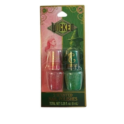 Wicked Scented Fingernail Nail Polish Good Bad Witch 2 Pink Green NEW