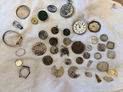 Vintage Mechanical Watch Movements Parts Lot 40 Pcs Steampunk Art Deco Jewelry