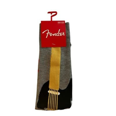 NEW Fender Guitar Novelty Socks Gray