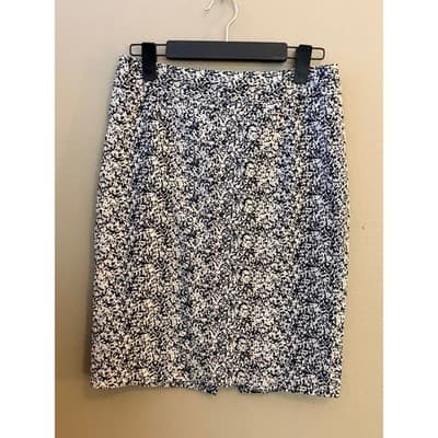 Banana Republic Speckled Pencil Skirt Black White Women’s Small EUC