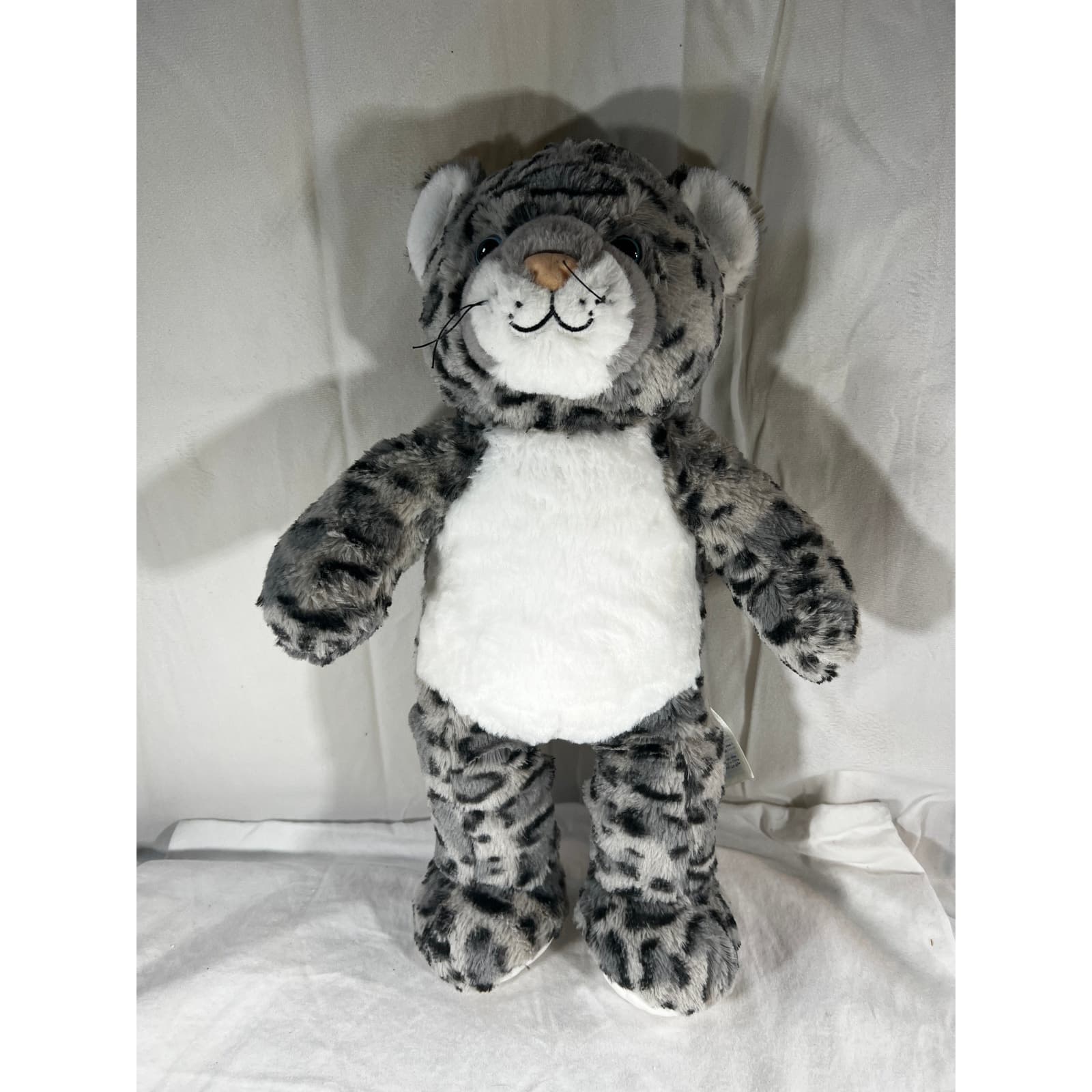 Build A Bear Snow Leopard 2019 Plush BABW Stuffed Animal Toy 16" Gray & White