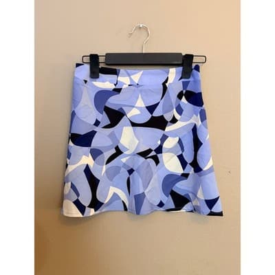 Forever 21 Blue Abstract Mini Skirt A-Line Pull On Women’s Small NWOT