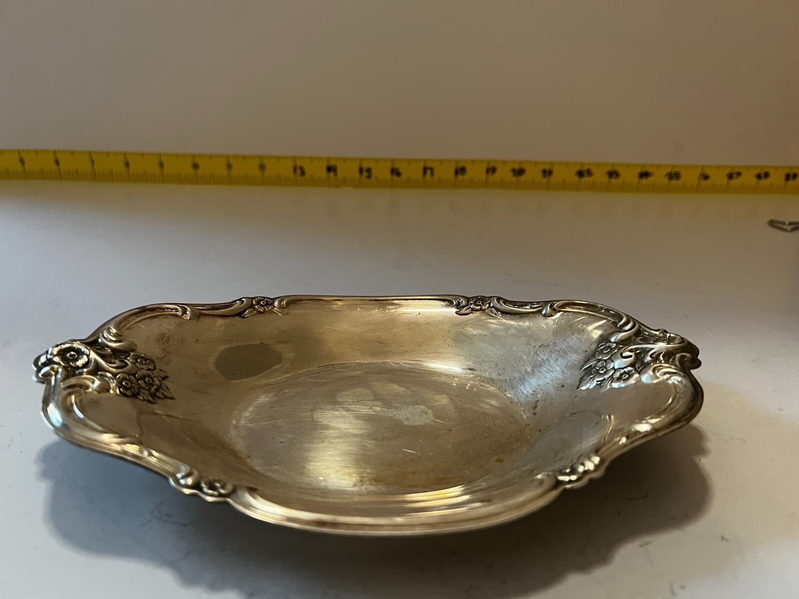 International Silver Company Bon Bon 448 Dish Vanity Tray Vintage 9" Marked
