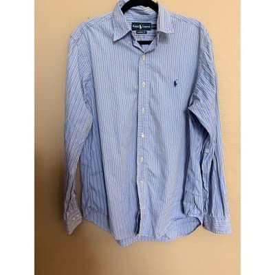 Polo Ralph Lauren Classic Fit Stripe Button Down Shirt Men’s Large EUC
