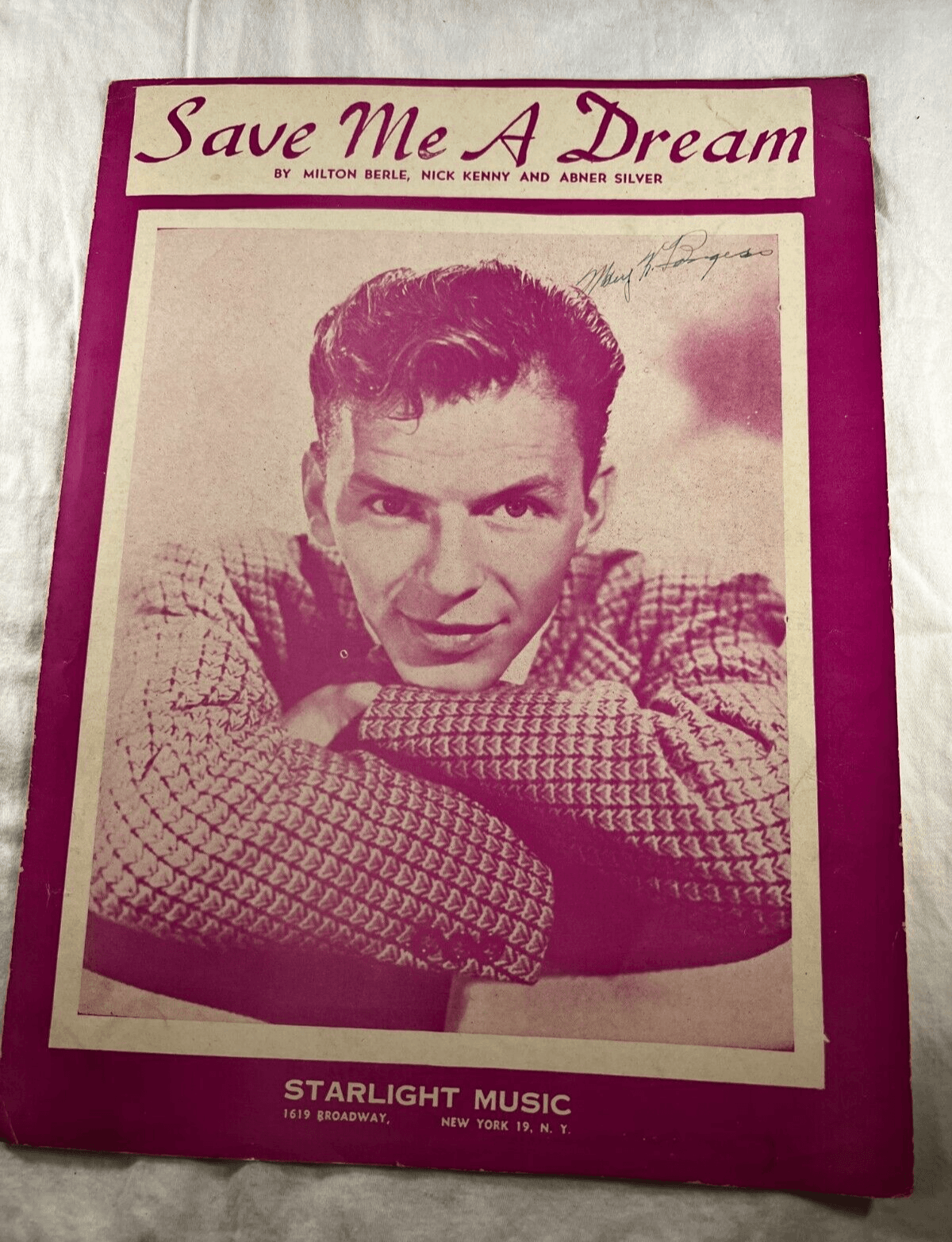 Vintage Sheet Music 1946 Save Me a Dream Milton Berle Kenny Silver Starlight