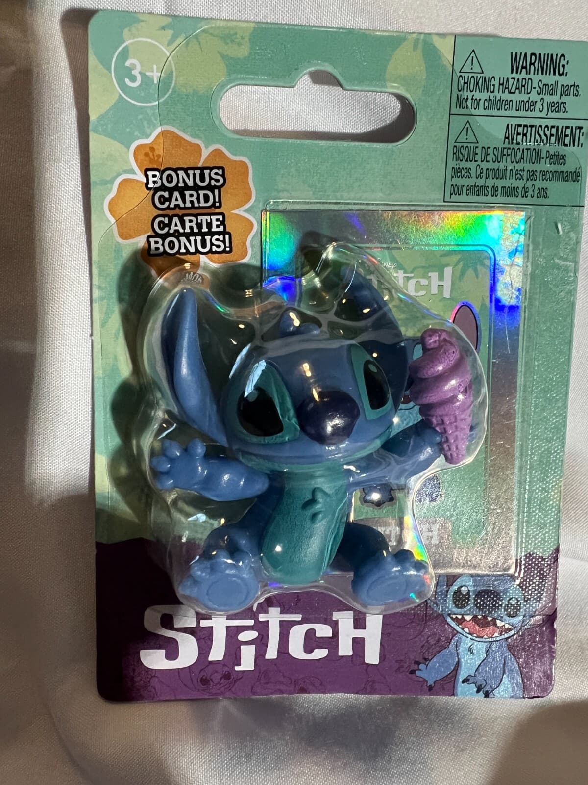 STITCH Disney Mini Figure Purple Ice Cream 2024 w/Bonus Card NEW Midwood