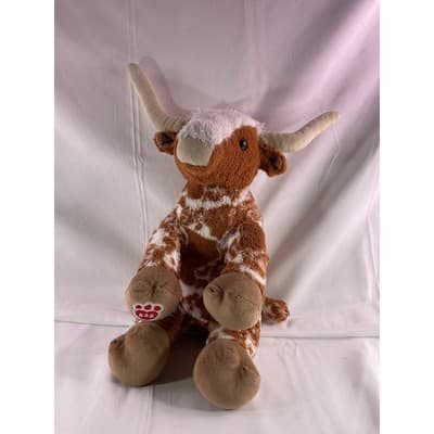Build A Bear Texas Longhorn Cow Wildlife Stuffed Animal Sitting 14" Retired 2022