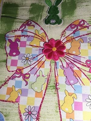 Easter Bunny Peep Floral Canvas Tote Custom Design Embellish OOAK Basket Bag NEW