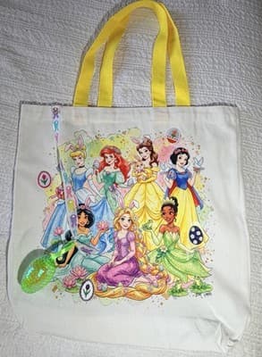 Disney Princess Canvas Easter Tote Custom Design Embellished OOAK Basket Bag NEW