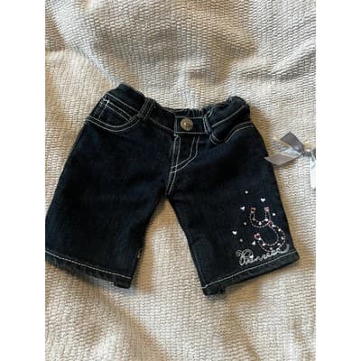 Build A Bear Workshop Fashion Princess Embellished Denim Jeans Blue Pants Shorts