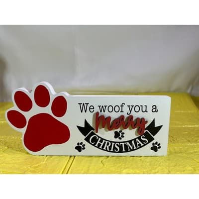 Christmas Themed Pet Plaque Paw Pet Animal