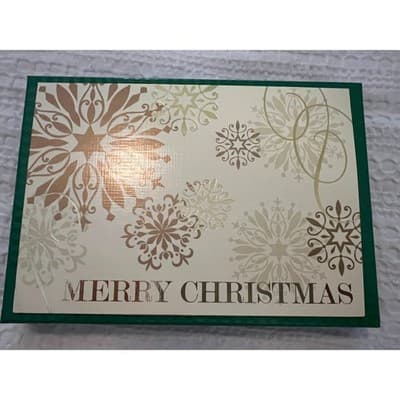 New Boxed Christmas Cards 2012 Merry Christmas Gold White