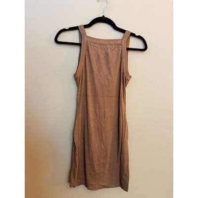 Olivaceous Bodycon Open Back Summer Minimalist Chic Tank Dress Brown M NWT