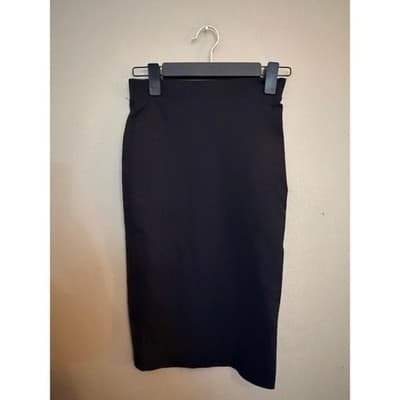 Zara Women's High Elastic Waistband Pull On Pencil Midi Skirt Black S
