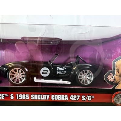 NEW 1/32 Jada DC Comics 1965 Shelby Cobra 427 S/C & Two-Face Figure Car Collect