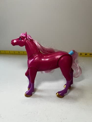 Hairmazing Horse Movable Posable Legs Hot Pink Gold Horseshoes