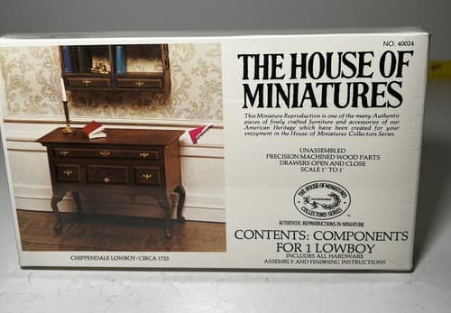 The House of Miniatures Kit 40024 Chippendale Lowboy NEW SEALED Vtg Furniture