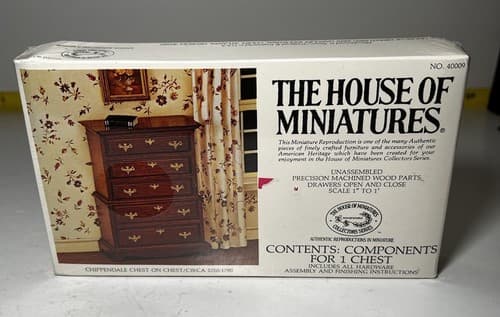 The House of Miniatures Kit 40009 Chippendale Chest On Chest NEW SEALED vtg