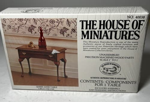 The House of Miniatures Kit 40038 Queen Anne Table NEW SEALED Vintage Furniture